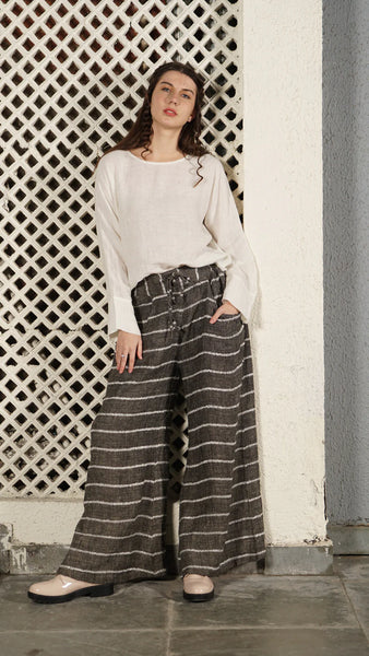 IMAGINE - Heavy linen stripe wide leg pant! 12