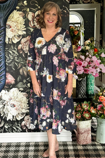 ANNAH S (LN) Magic dress - Ink floral ! 12