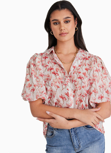 AMONG THE BRAVE "Rested" bubble sleeve shirt! 8-10