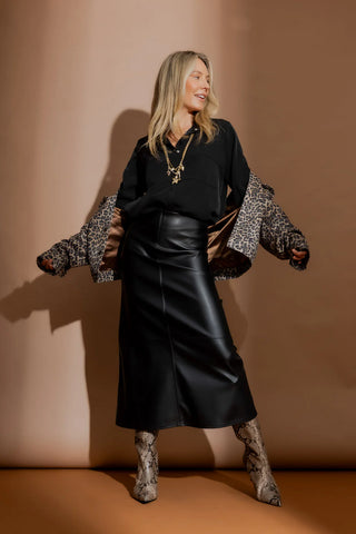MOTTO - Faux leather A-line skirt! 14