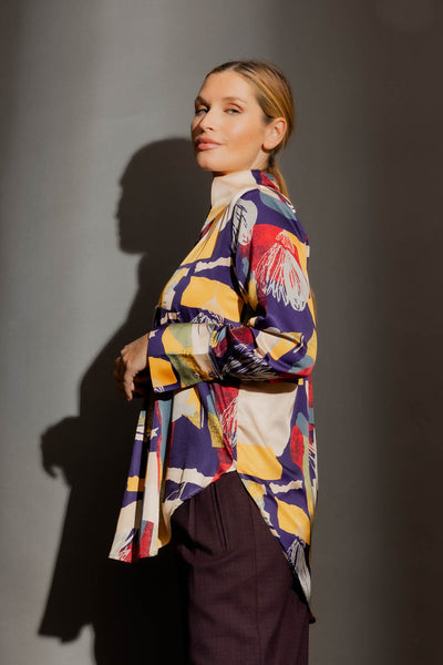 MOTTO - Floral abstract silky blogger shirt! 12