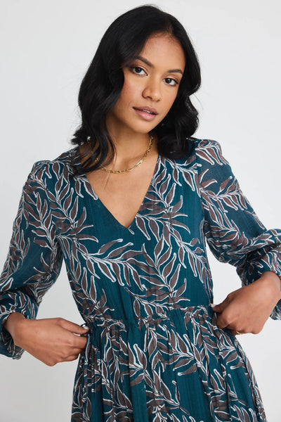 AMONG THE BRAVE "Aroha" forest leaves maxi dress! 12