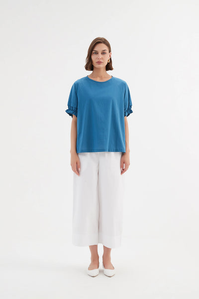 TIRELLI (BN) "Ruffle sleeve detail" Marine blue! 14