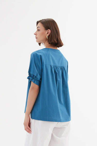TIRELLI (BN) "Ruffle sleeve detail" Marine blue! 14