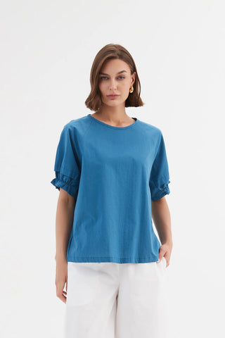 TIRELLI (BN) "Ruffle sleeve detail" Marine blue! 14