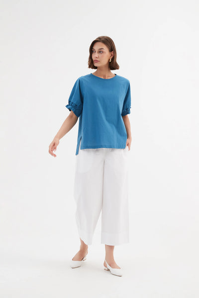 TIRELLI (BN) "Ruffle sleeve detail" Marine blue! 14