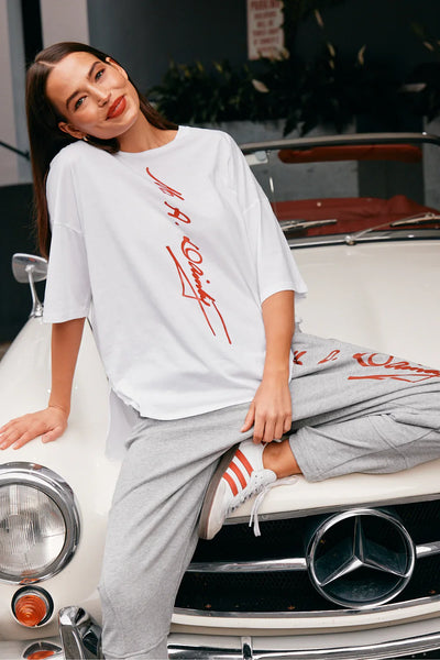 M.A Dainty (LN) Branded Peony tee - White