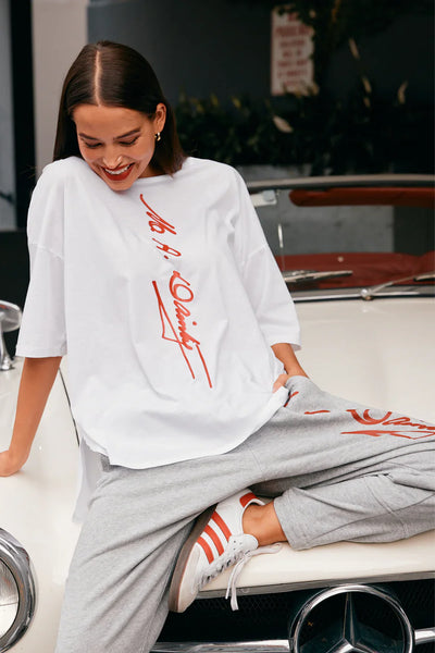 M.A Dainty (LN) Branded Peony tee - White