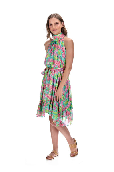 CHARLO (BN) Green floral halter neck "Shore" dress! 12