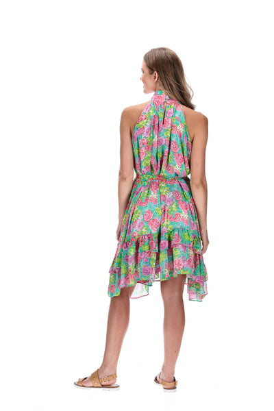 CHARLO (BN) Green floral halter neck "Shore" dress! 12