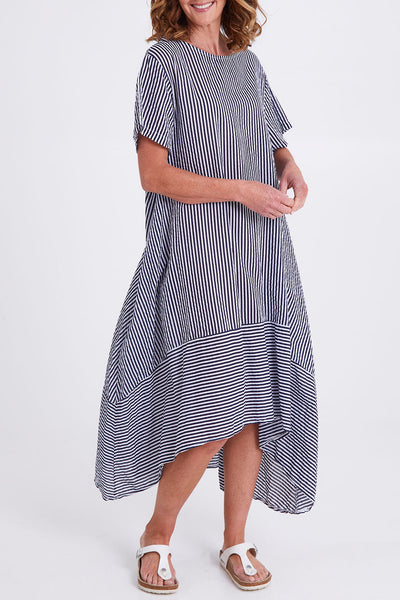 CLARITY (BN) "Boater" stripe cotton dress + pockets! 14