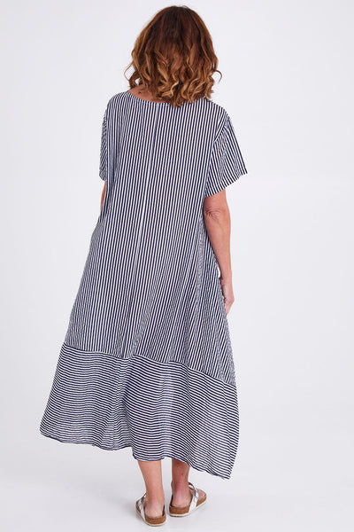 CLARITY (BN) "Boater" stripe cotton dress + pockets! 14
