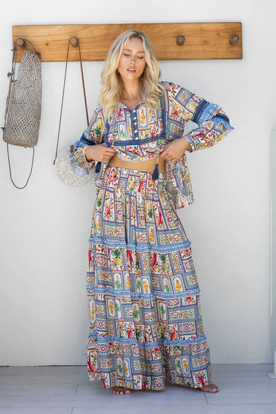 CACTUS ROSE - Montego silky rayon maxi skirt + pockets! 12