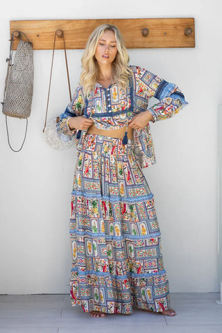 CACTUS ROSE - Montego silky rayon maxi skirt + pockets! 12