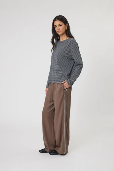 MARLOW (LN) Uno L/S tee - Charcoal stripe! 14