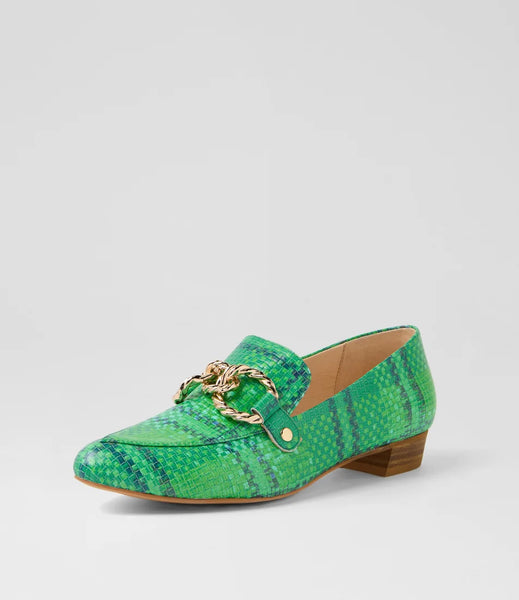 DJANGO & JULIETTE (LN) "Esben" leather loafers - Green! 40