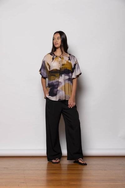 DRESSED (NZ) Water colour Horizon print Primrose top! 20