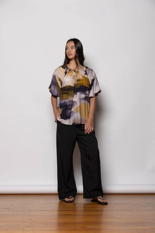 DRESSED (NZ) Water colour Horizon print Primrose top! 20