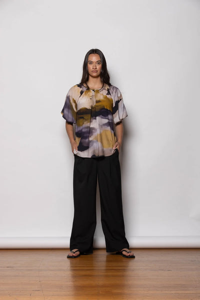 DRESSED (NZ) Water colour Horizon print Primrose top! 20