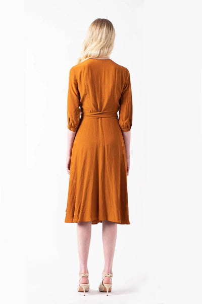 ESSK (NZ) Midi wrap dress - Deep Amber! 12