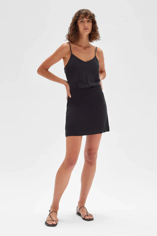 ASSEMBLY LABEL - Darcy linen mini skirt - Black! 14
