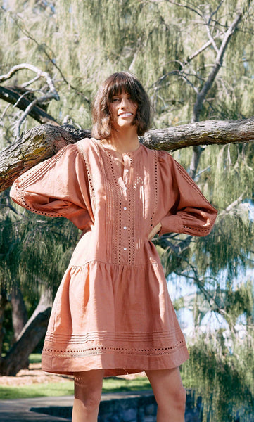 ZOE KRATZMANN (LN) Linen Douse dress - Russett! 12-14
