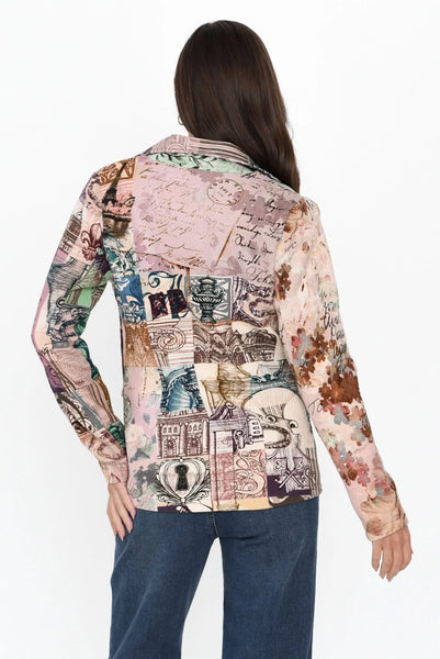 ORIENTIQUE (LN) Dunstan Green Abstract Cotton Blazer! 8-10