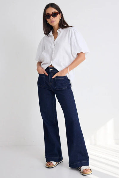 AMONG THE BRAVE (LN) "Zoe" Wide leg high rise pocket jean! 14