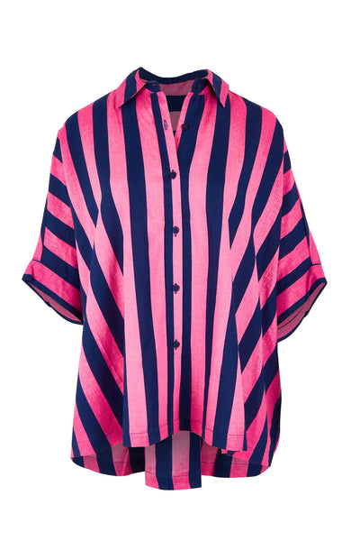 ELM (LN) Palermo stripe linen blend shirt! 12-16