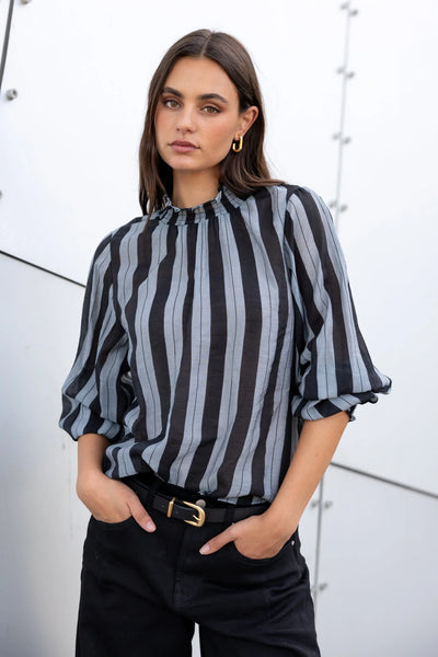 AMONG THE BRAVE (LN) "Embrace"shirred neck top! 14