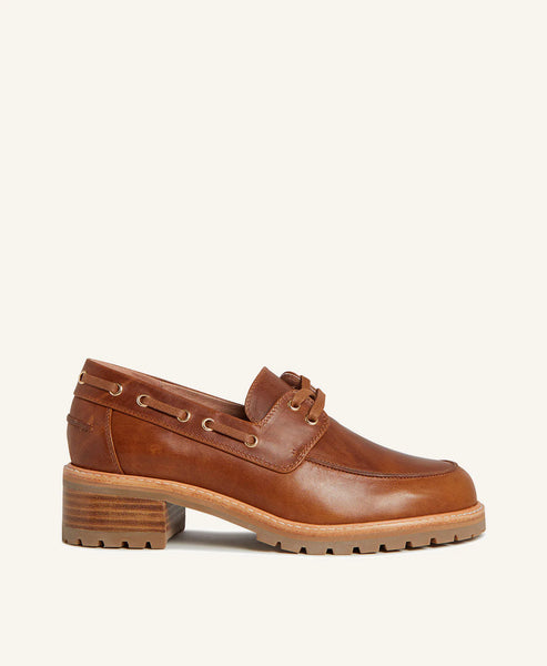 MI PIACI - Ester leather boat shoes - Tan! 41