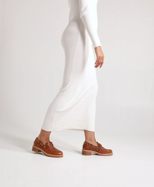 MI PIACI - Ester leather boat shoes - Tan! 41