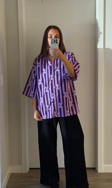 WAIAPU ROAD (BN) Mokopuna oversized linen/cotton shirt! 12-16