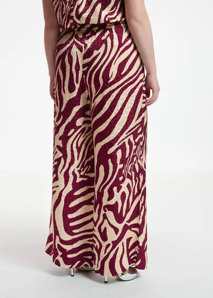 BA&SH (LN) Zebra wide leg pant - Burgandy/ecru! 10-12