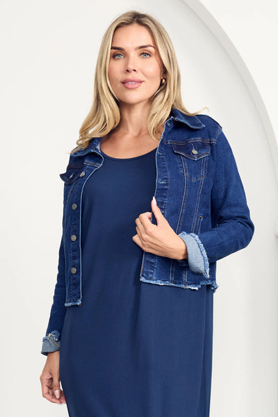 PQ (LN) Fray denim jacket - Dark wash! 16