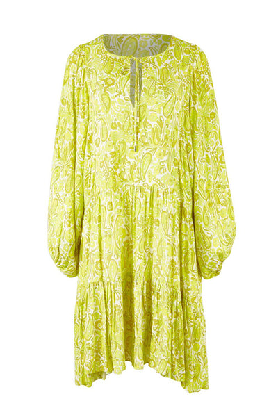 FATE + BECKER - Yellow paisley billow sleeve dress! 8-12