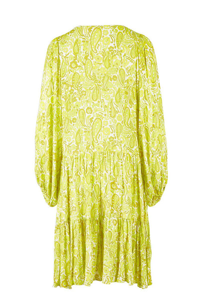 FATE + BECKER - Yellow paisley billow sleeve dress! 8-12