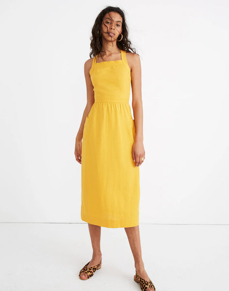 MADEWELL - Saffron linen pinafore midi dress! 10