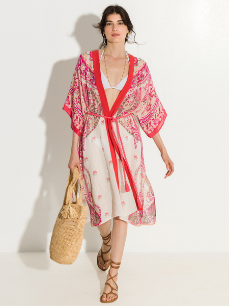 ECHO - Linen + modal paisley duster! 8-18