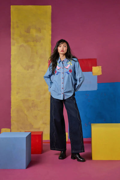 GORMAN (LN) Embroidered Windowsill shirt! 6-8