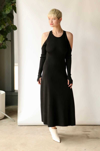 GANNI (LN) Melange open back rib knit dress! 10