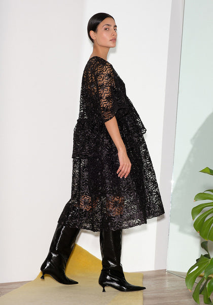 GANNI (LN) "Ribbon tulle" flounce midi dress! 14