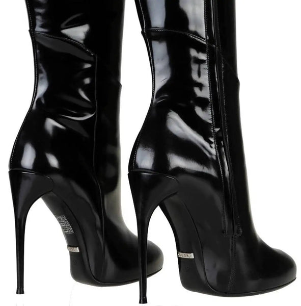 GUCCI (ITA) Kim platform patent leather knee high boots! 40