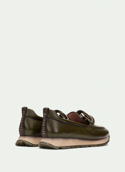 HISPANITAS (LN) Kansas leather loafer - Army! 40