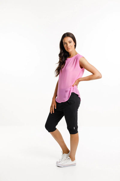 HOME-LEE - 3/4 apartment pants - Black/Lollipop pink! 10