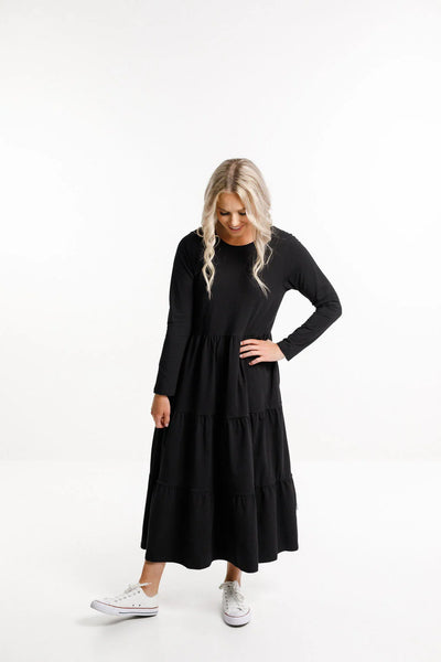 HOMELEE (LN) Kendal L/S tiered midi dress! 10