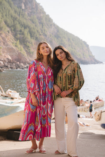 HOUSE OF SUNDAR - Liana midi dress - Hibiscus! 8-12