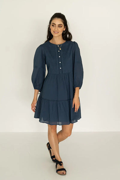 HUMIDITY - Organic cotton Blossom dress - Navy! 14