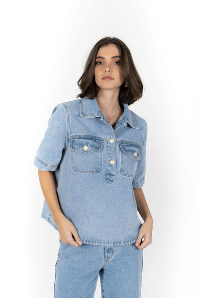 HUMIDITY (BN) "Amici" denim top! 8-10