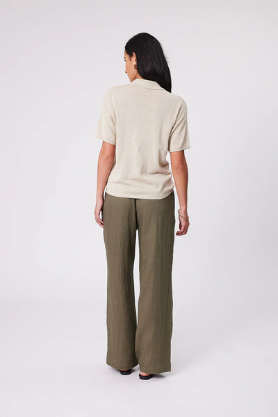MARLOW - Linen wide leg Holiday pant - Kelp! 16
